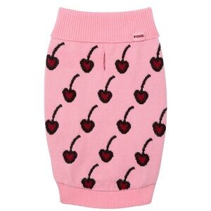 Victoria’s Secret PINK Pup Pet Sweater- Pink / Red Cherries- Size L- NWT